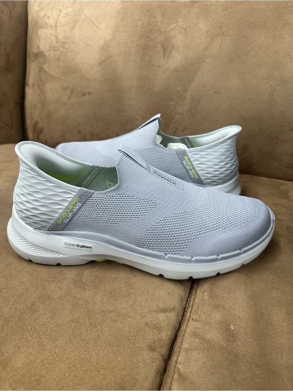 Skechers go walk slip on green grey men’s sneakers size 10 men’s